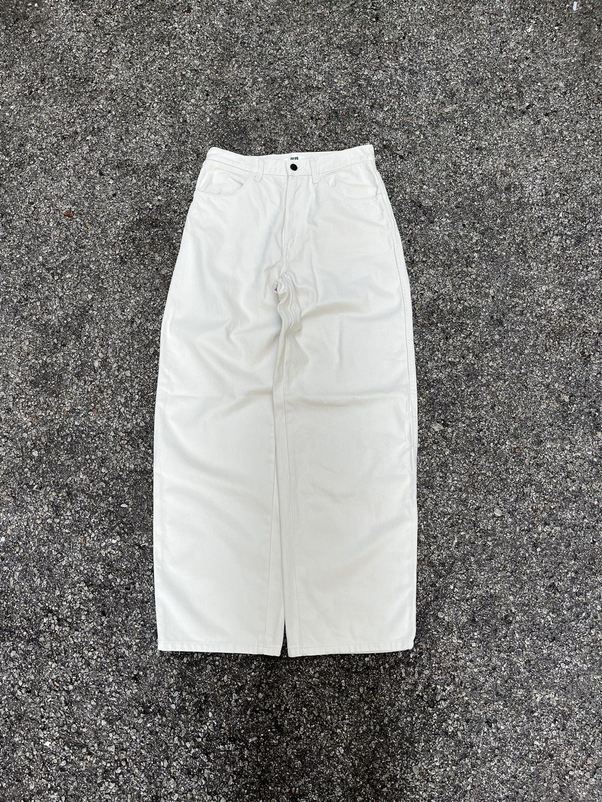 Lemaire × Uniqlo Uniqlo U Lemaire Off White Denim Wide Leg Baggy Jeans Size US 28 / EU 44 - 1 Thumbnail