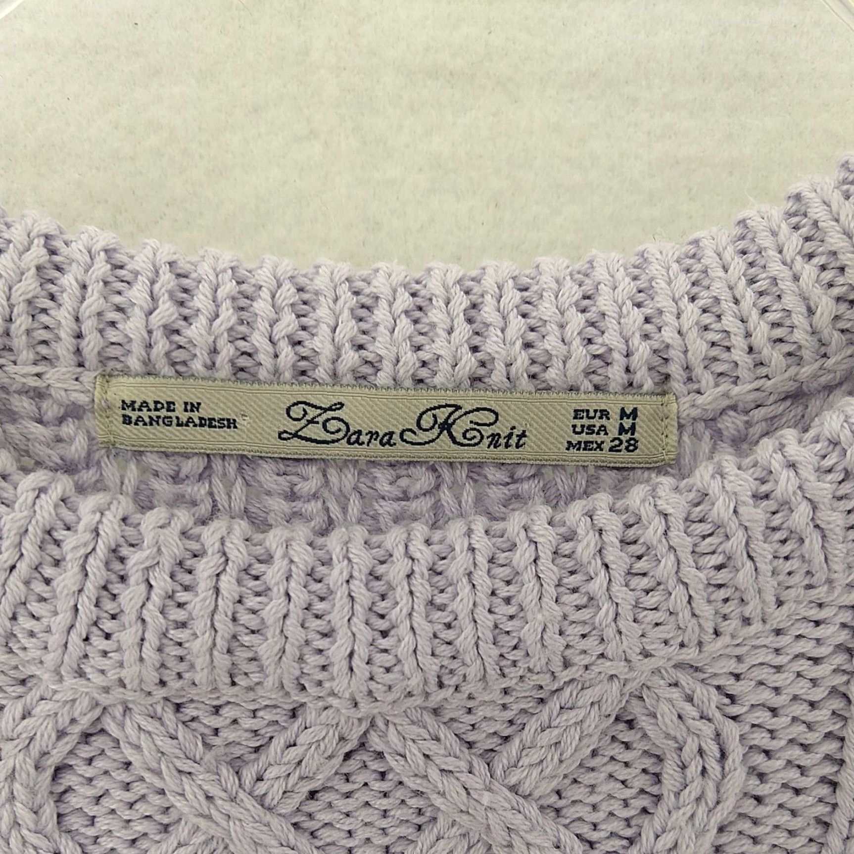 Vintage VINTAGE Zara Knit Sweater M Women Purple Cable-Knit Knit Pullover Round Neck Long Sleeve Solid Casual Fall Winter 2000s Classic Mens Womens Size M / US 6-8 / IT 42-44 - 6 Thumbnail