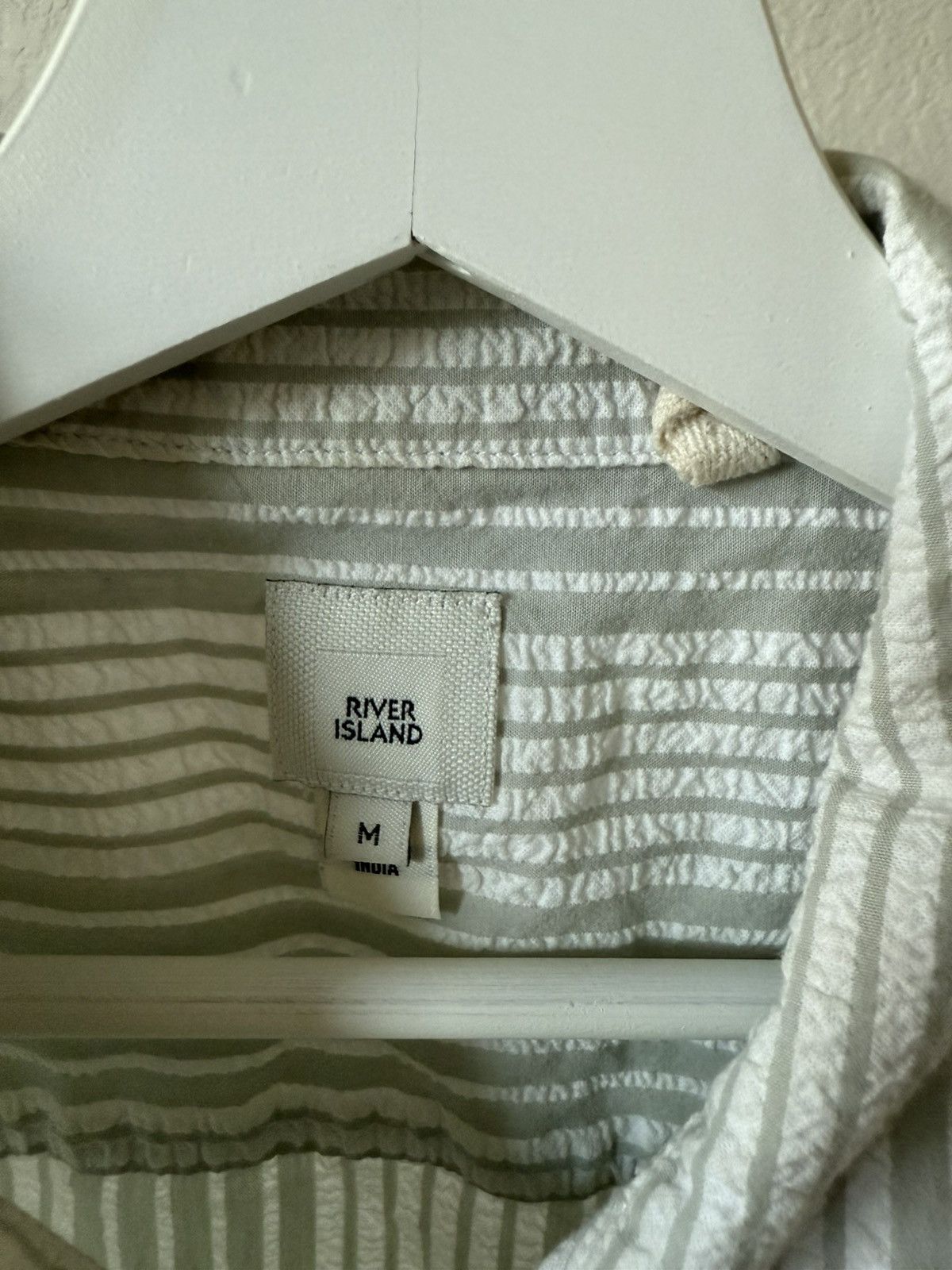 River Island Camp Shirt Sand Green/White Size US M / EU 48-50 / 2 - 3 Thumbnail