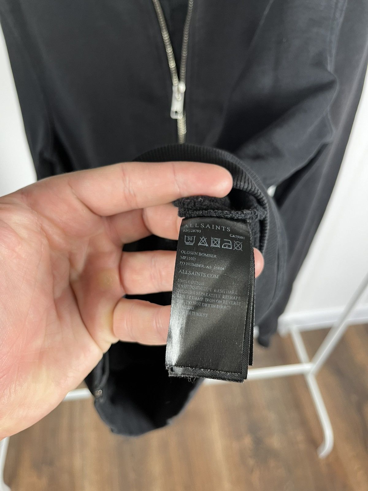 Allsaints AllSaints Men’s Black Bomber Jacket Zip Up Size S Casual Size US S / EU 44-46 / 1 - 7 Thumbnail