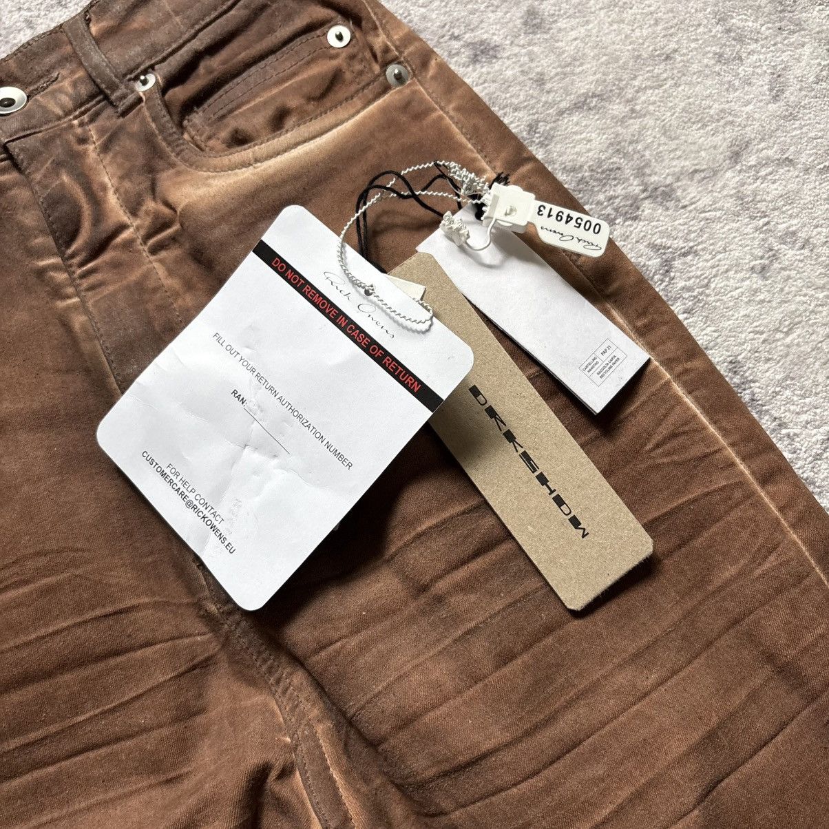 Rick Owens Rick Owens DRKSHDW Henna Brown Waxed Bolan Jeans | Size 26 Size US 26 / EU 42 - 4 Thumbnail