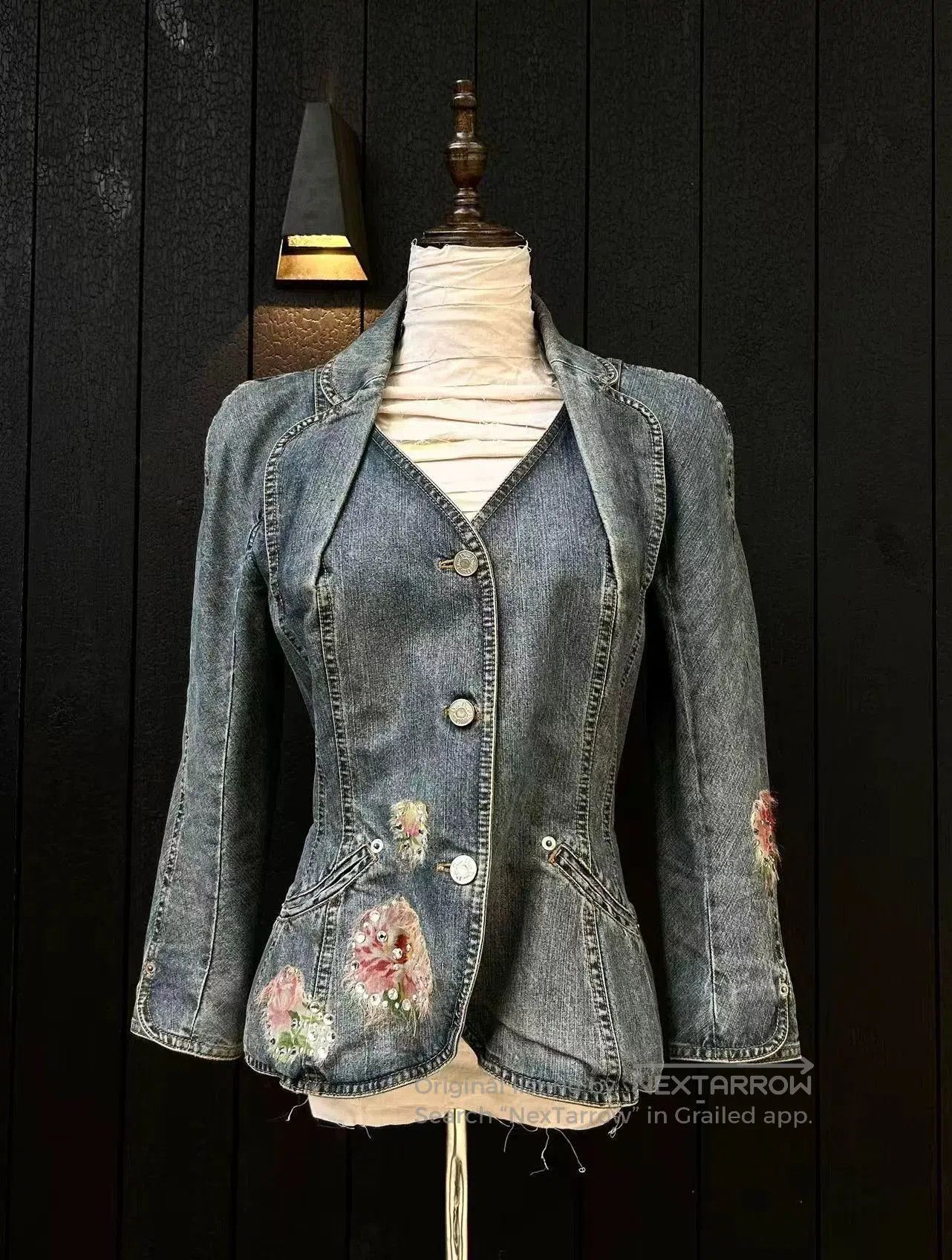Dior Christian Dior 04ss Beaded Denim Blazer. Size M / US 6-8 / IT 42-44 - 2 Thumbnail