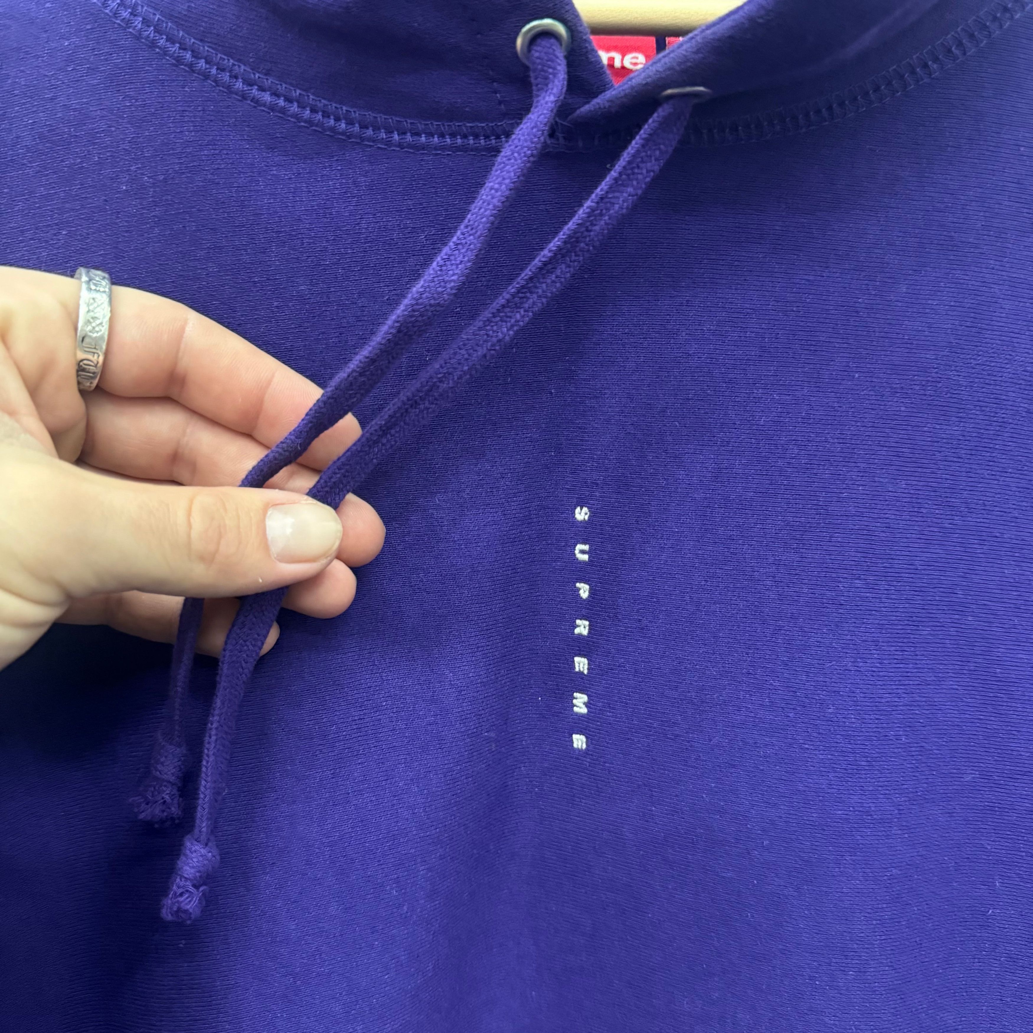 Supreme Supreme Purple Vertical Text Hoodie - Size XL Size US XL / EU 56 / 4 - 3 Thumbnail