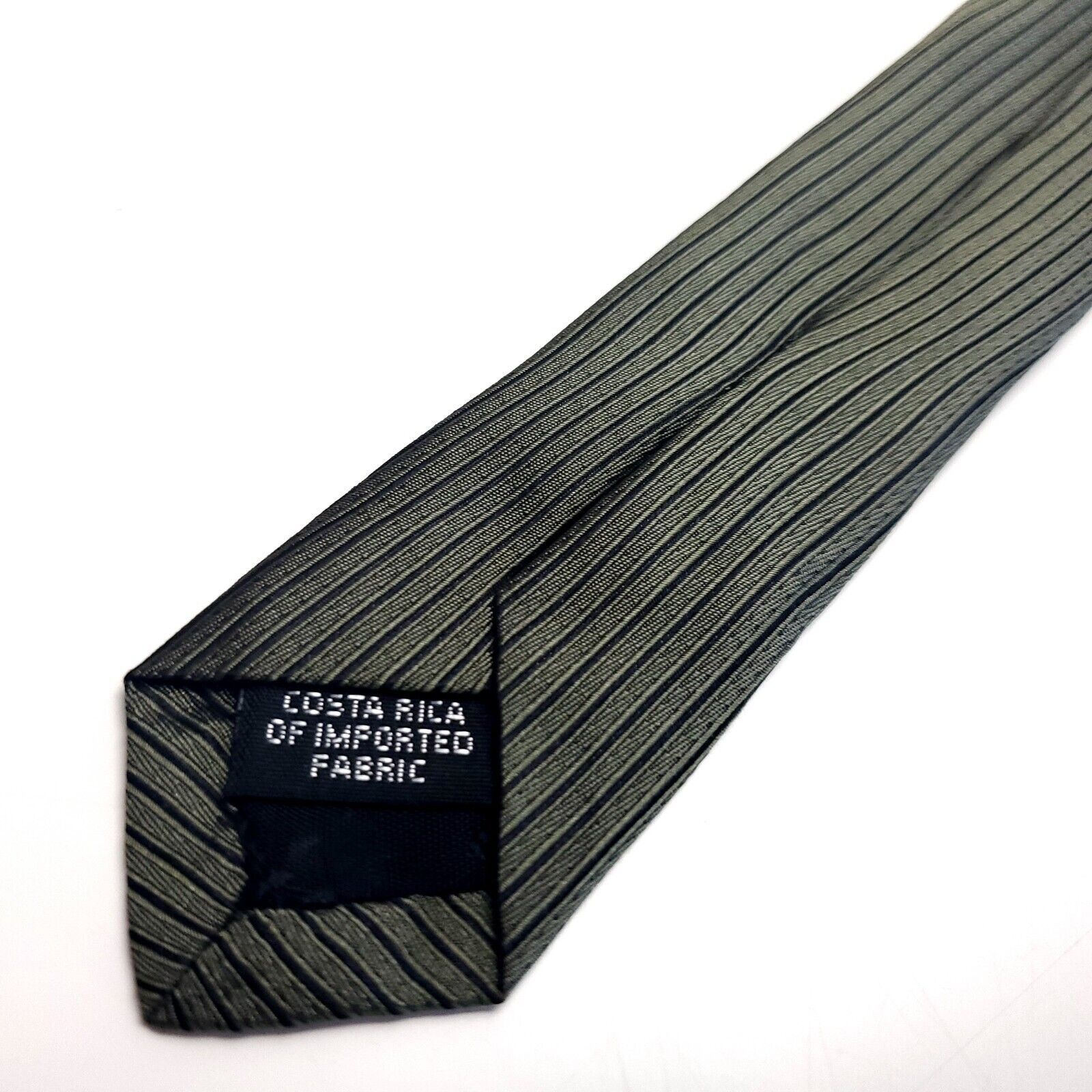 DKNY DKNY Silk Tie Woven Green Striped Wide Size ONE SIZE - 5 Thumbnail