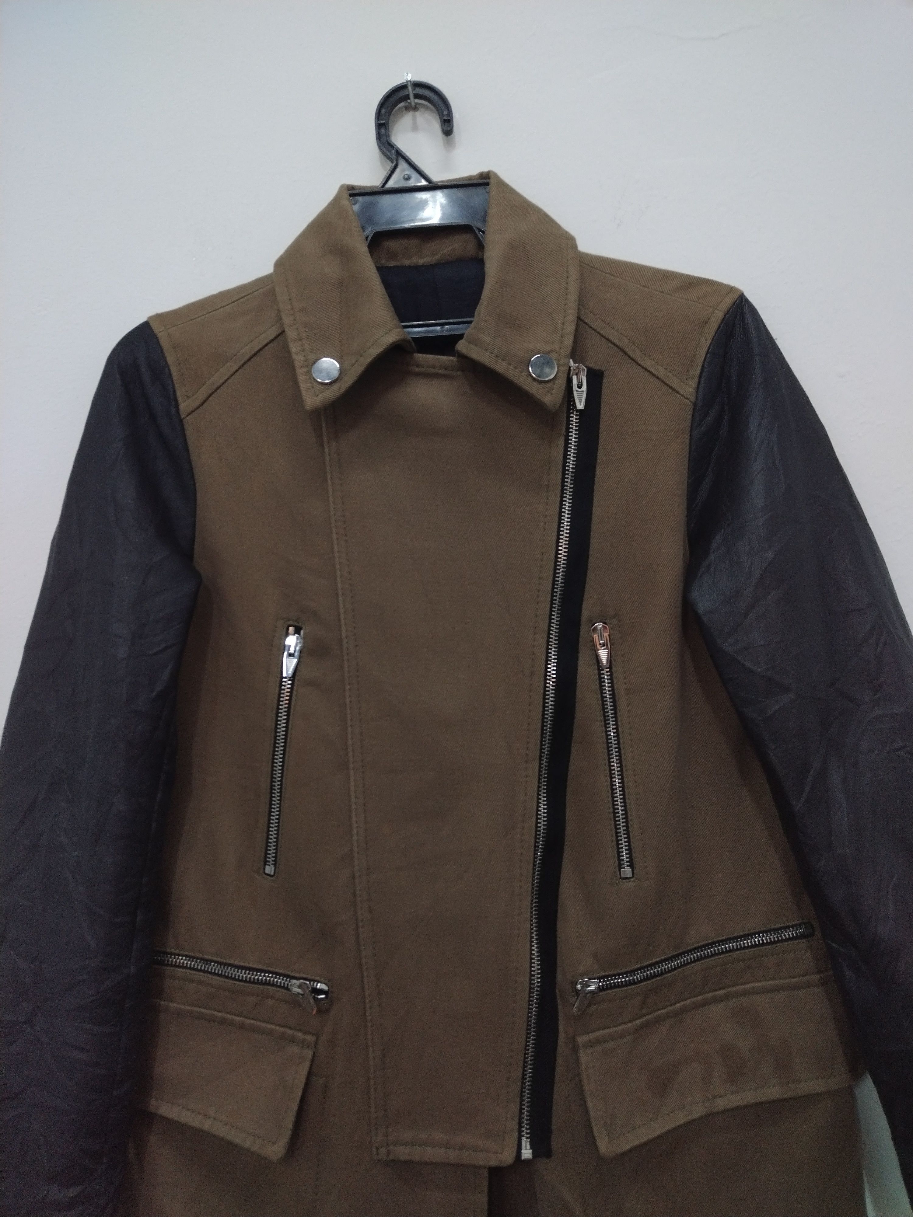 Genuine Leather × Zara Denim + Leather long Jacket Zara Size US S / EU 44-46 / 1 - 6 Thumbnail