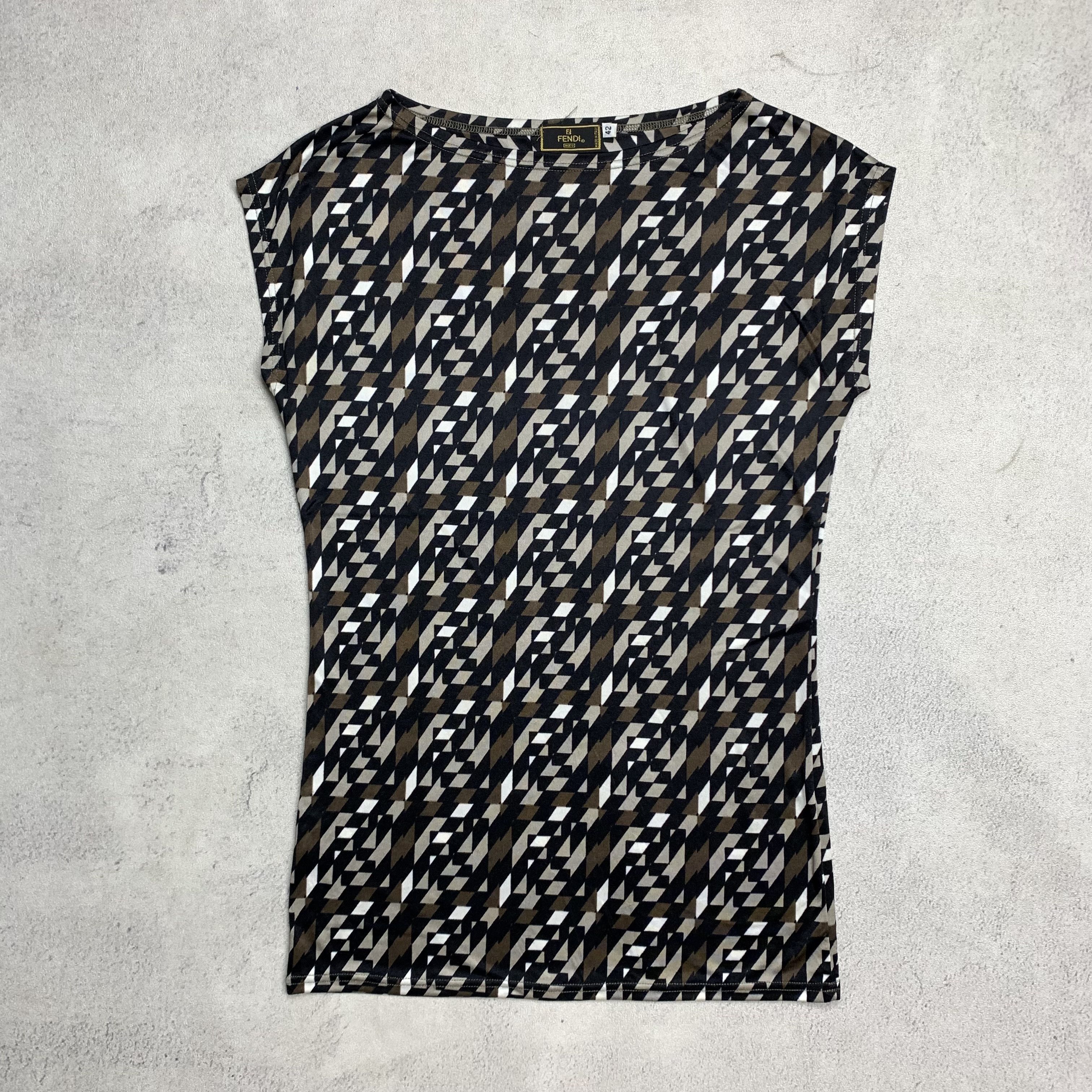 Fendi Vintage Fendi Top Geometric Print Size M / US 6-8 / IT 42-44 - 1 Thumbnail