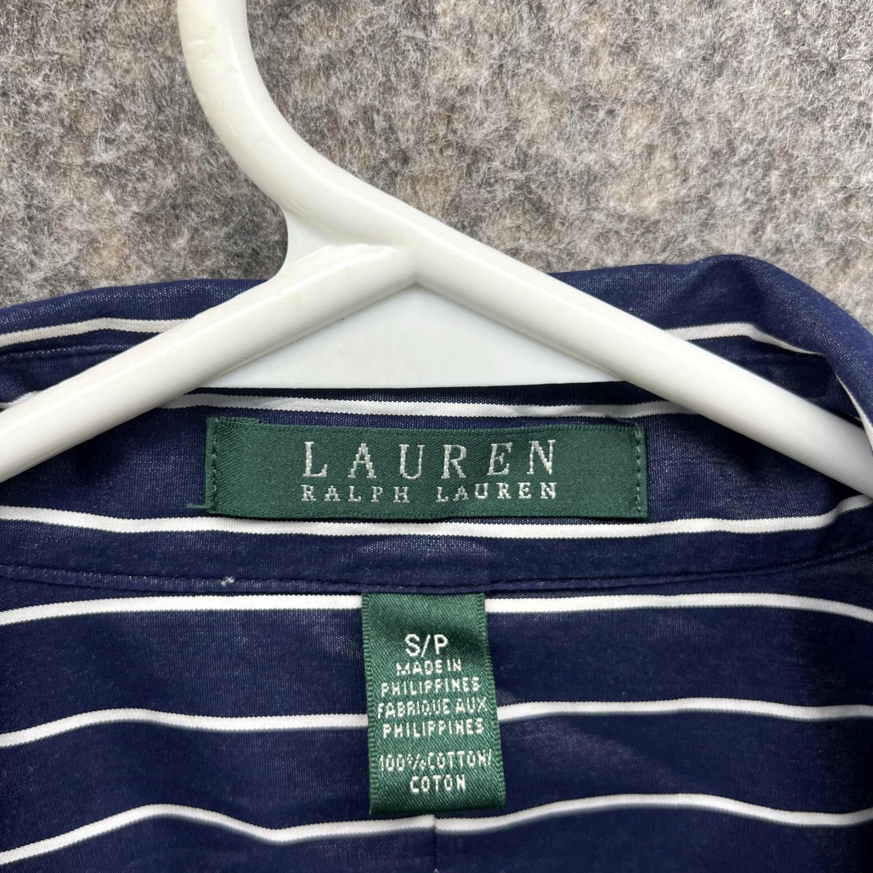 Ralph Lauren VINTAGE? No. Lauren Ralph Lauren Shirt Women Small Blue White Striped Long Sleeve Collared Pullover Casual Shirt Size S / US 4 / IT 40 - 5 Thumbnail