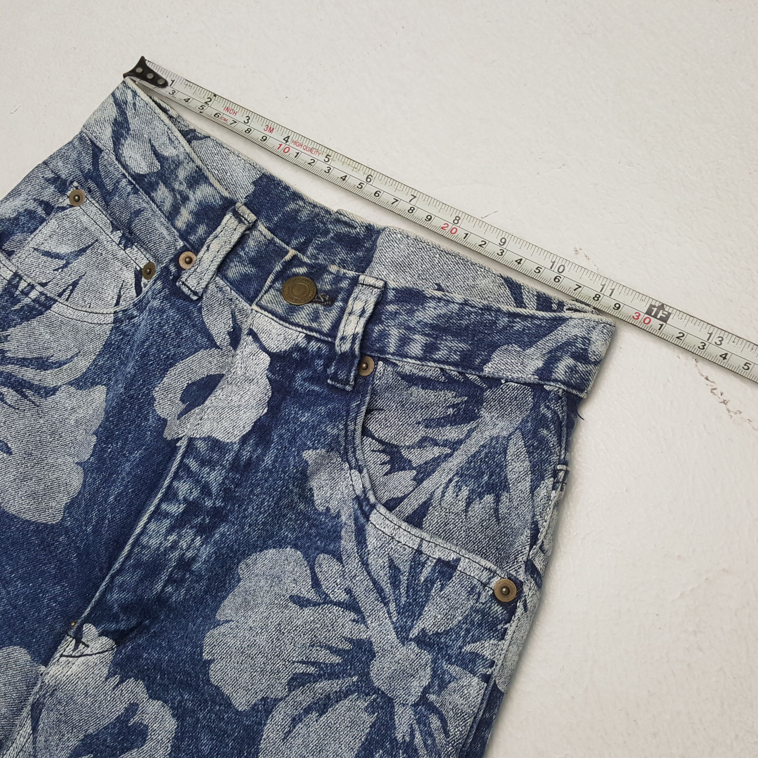 Japanese Brand RYU SPORT Japanese Fashion Style Flowers Jeans Size 23" - 7 Thumbnail