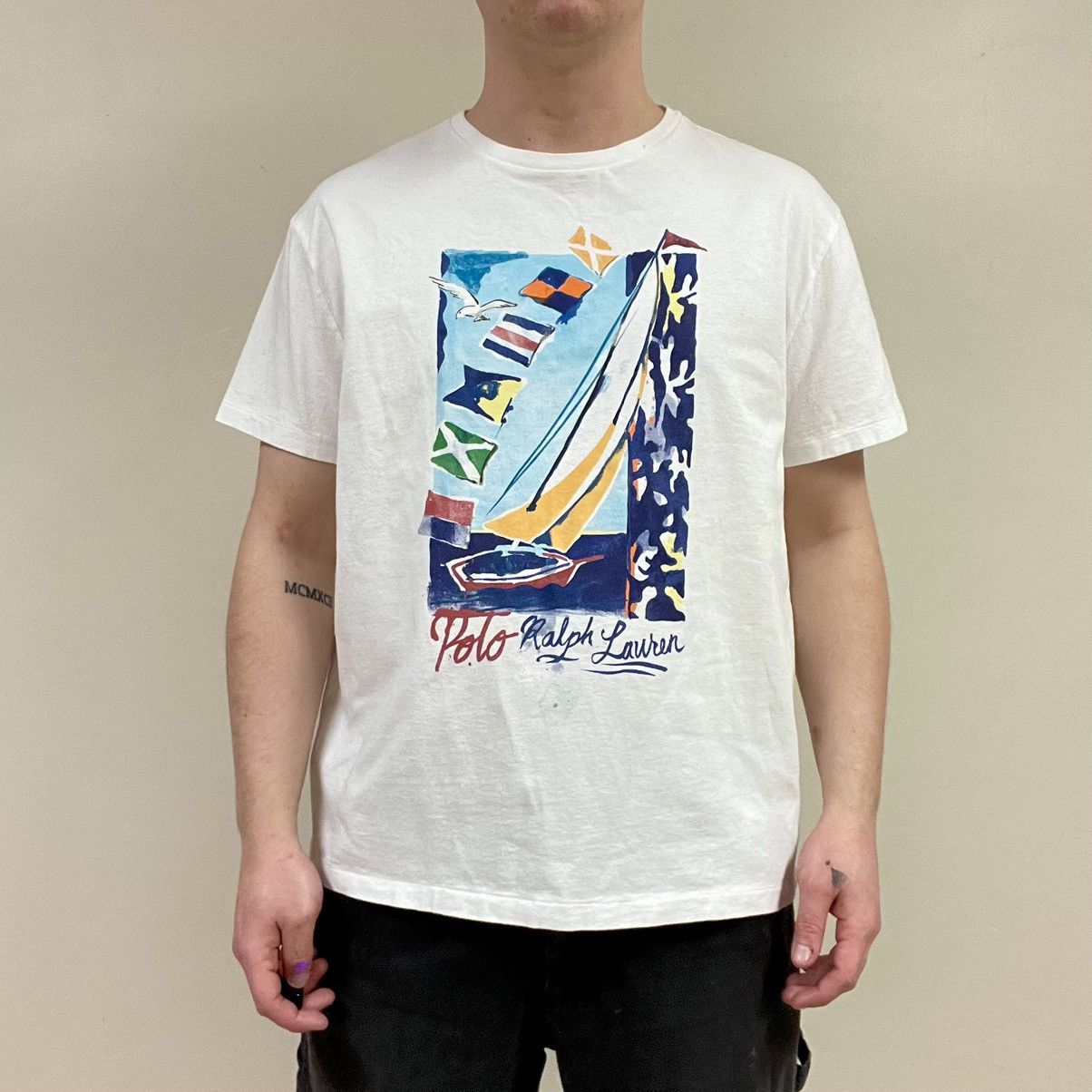 Designer × Polo Ralph Lauren Polo Ralph Lauren Classic Fit Sailboat Graphic T Shirt Size US L / EU 52-54 / 3 - 1 Thumbnail