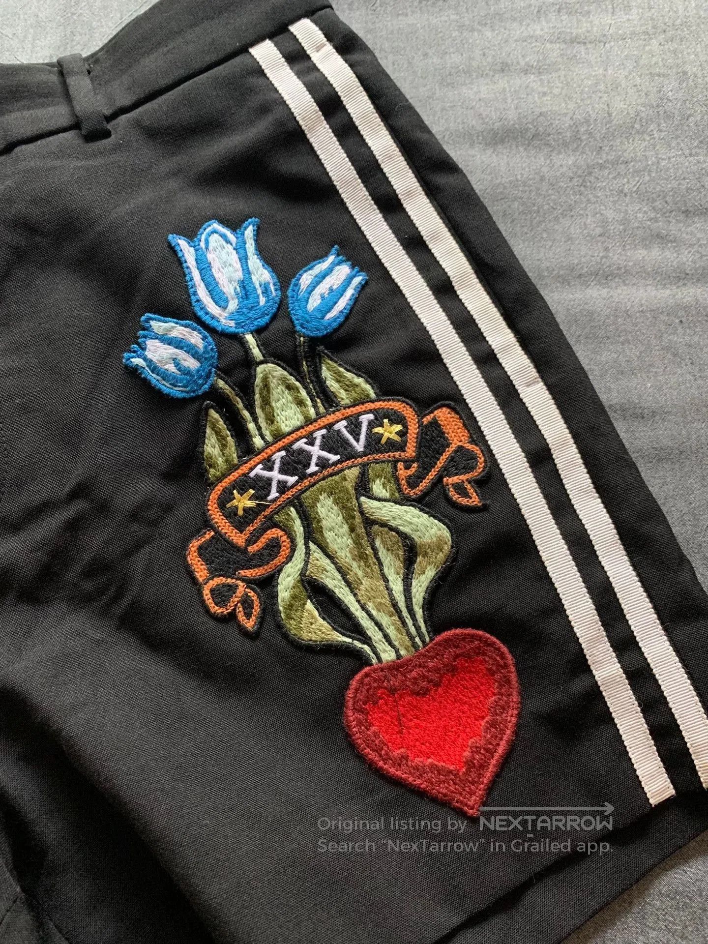 Gucci Gucci Side Stripe Embroidered Floral Shorts. Size US 28 / EU 44 - 3 Thumbnail