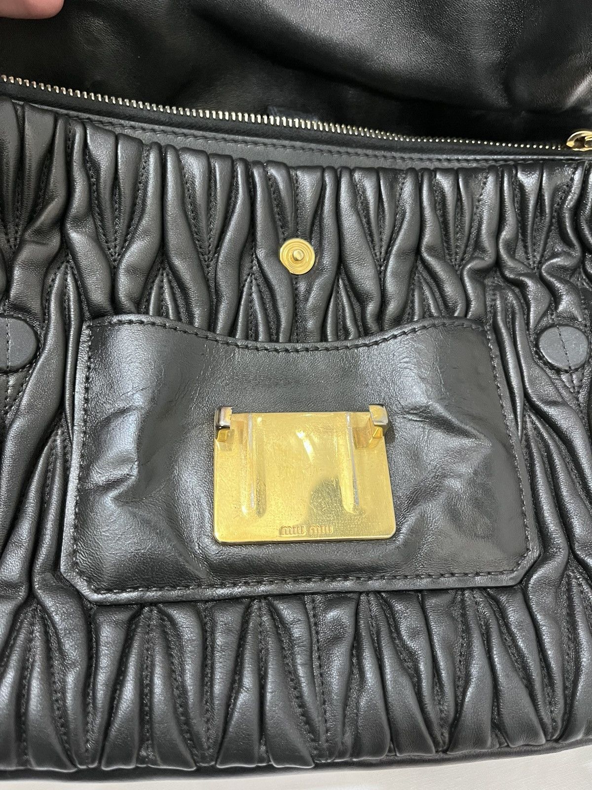 Miu Miu Miu Miu black matelassé Leather Push lockToo handle bag Size ONE SIZE - 4 Thumbnail