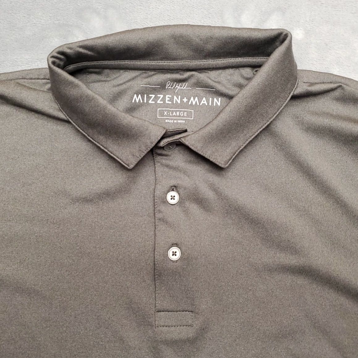 Mizzen+Main Mizzen+Main Shirt Mens XL Gray Phil Mickelson Performance Short Sleeve golf Polo Casual Sports Size US XL / EU 56 / 4 - 3 Thumbnail