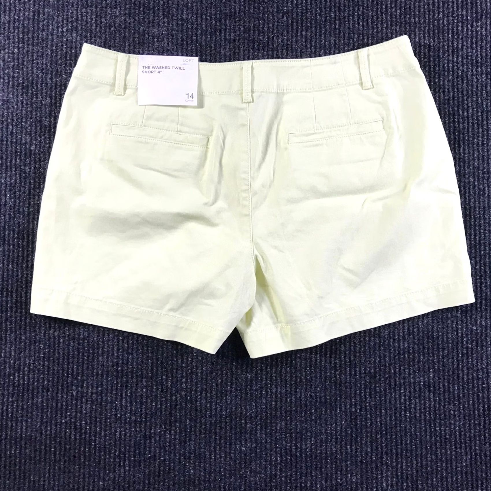 Loft VINTAGE Loft Washed Twill Short 4 Inch Curvy Fit Pale Yellow Womens Size 14 NWT Size 36" / US 14 / IT 50 - 6 Thumbnail