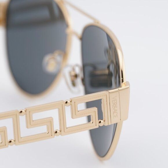 Versace Versace VE2289 100287 Sunglasses Gold Aviator Frame Size ONE SIZE - 4 Thumbnail