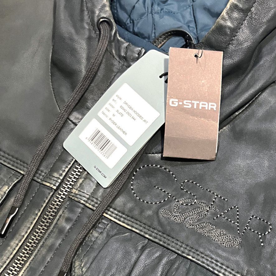 G-Star G-STAR RAW – Dryden Hooded Leather Jacket Size US M / EU 48-50 / 2 - 4 Thumbnail