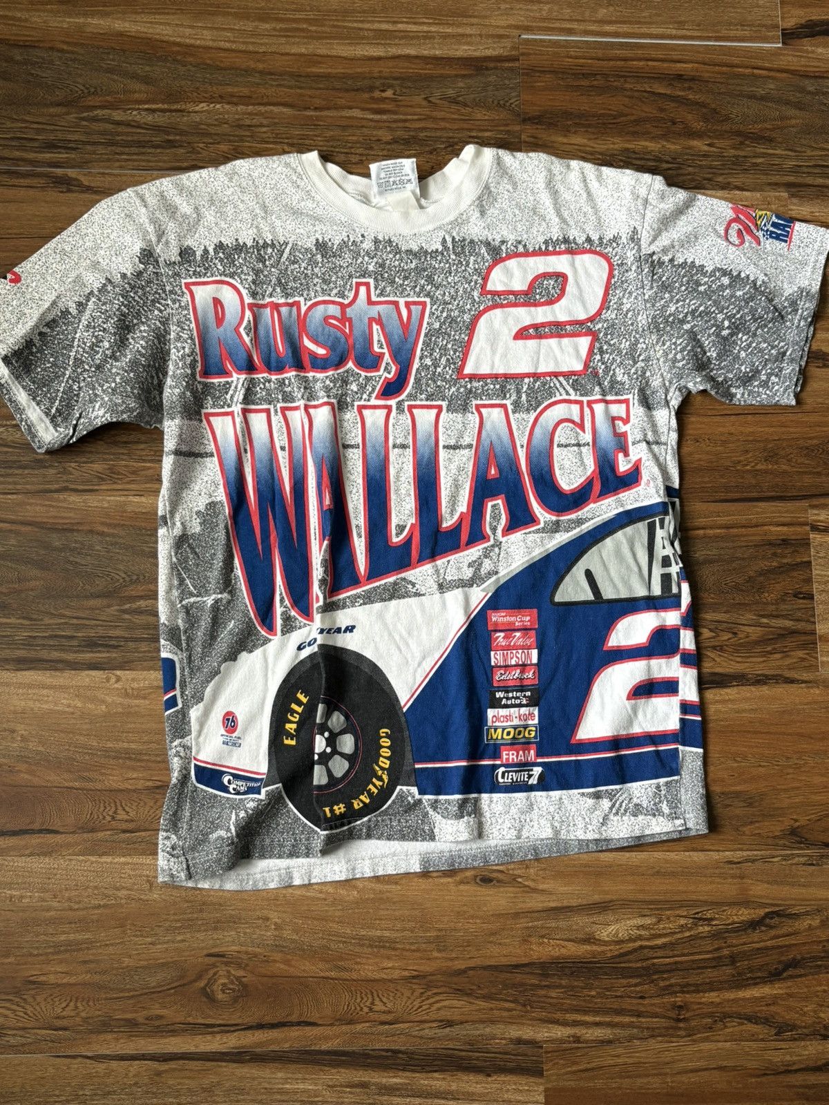 Chase Authentics Vintage 1996 Rusty Wallace Midnight Rider Nascar T-shirt Size US XL / EU 56 / 4 - 2 Thumbnail