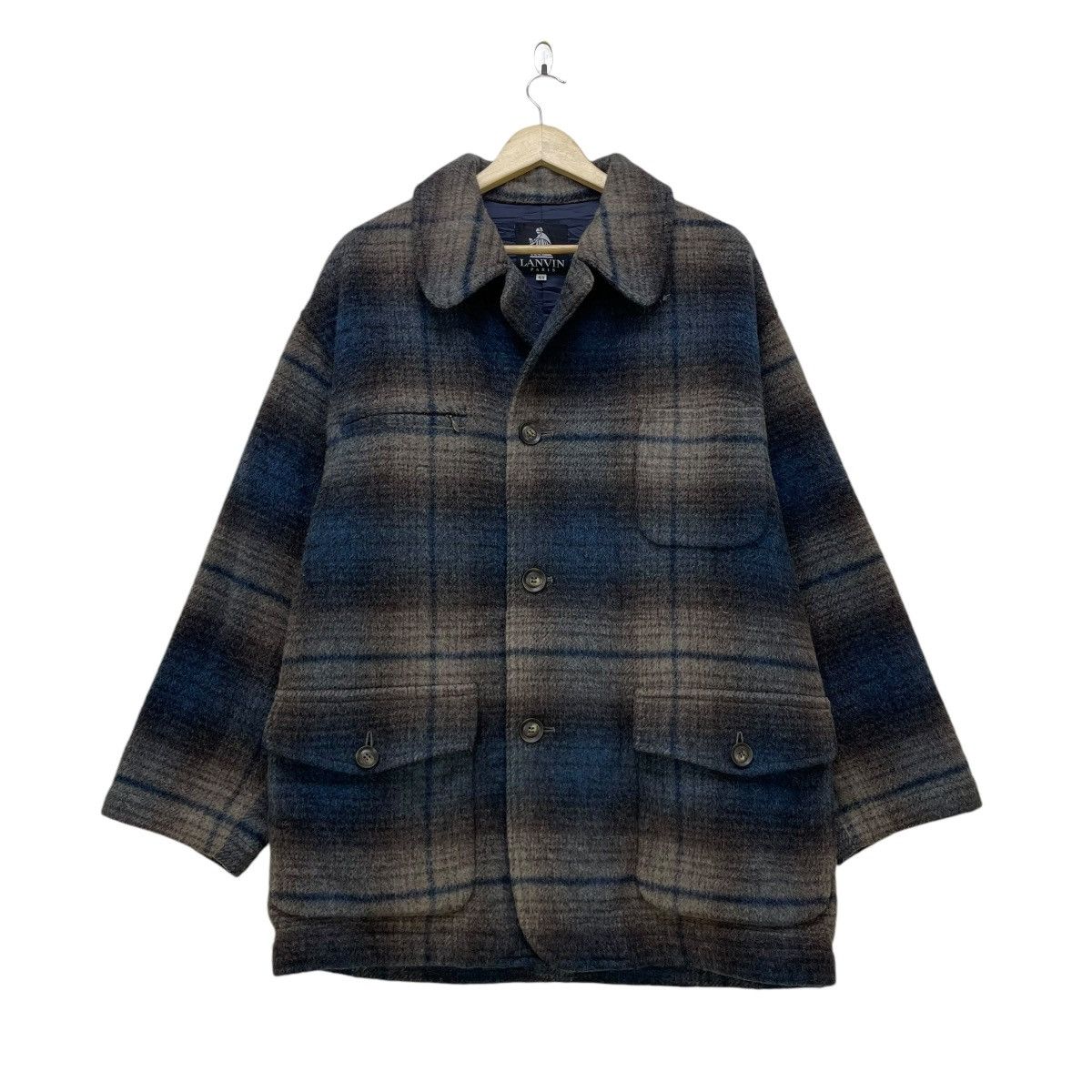 Designer × Japanese Brand × Lanvin 💥Vintage Lanvin Lanvin Mohair Wool Printed Tartan Jacket Size US M / EU 48-50 / 2 - 1 Thumbnail