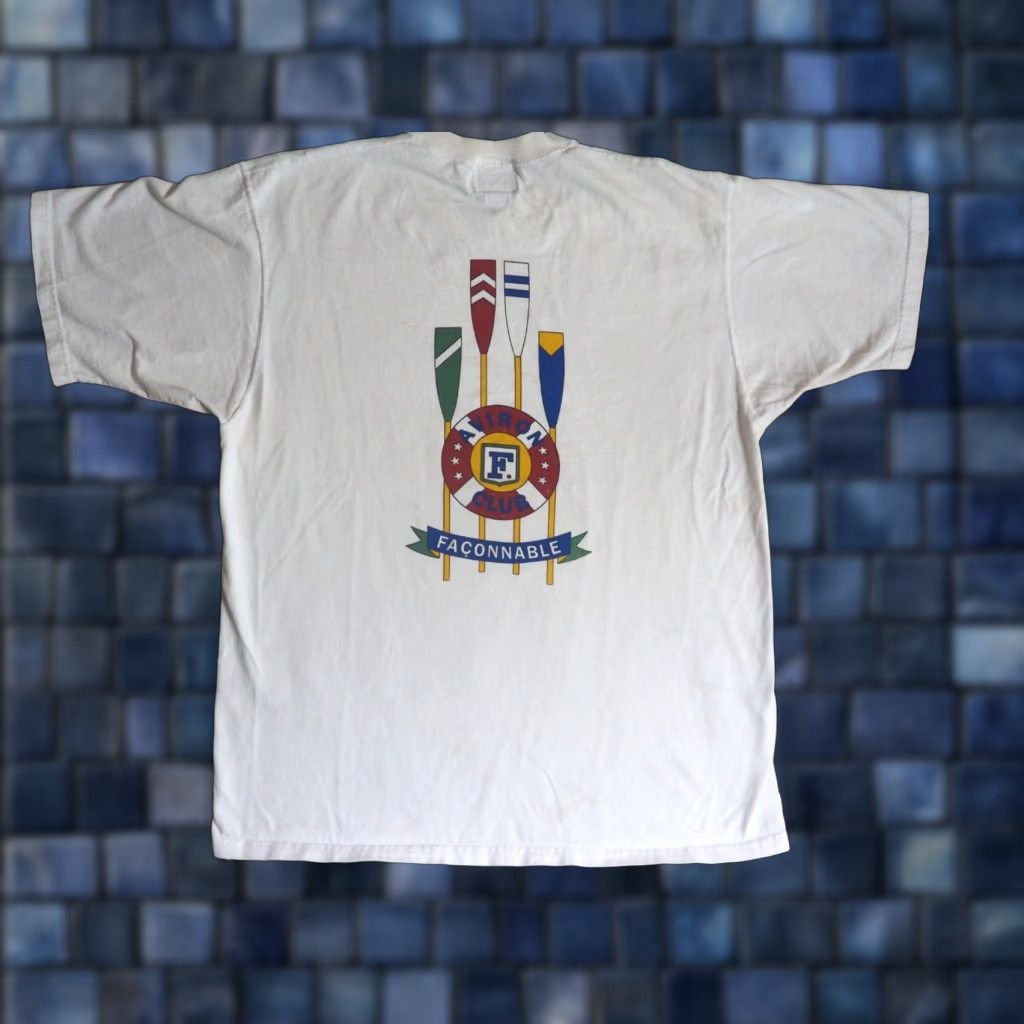 Faconnable VTG 90s Faconnable Aviron Club Sailing USA Distress White Logo Tee T-Shirt Men L Size US L / EU 52-54 / 3 - 1 Thumbnail