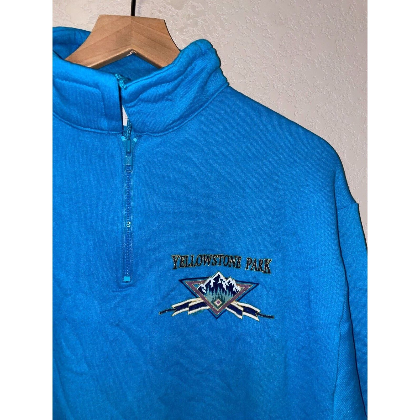 Jerzees Vintage Yellowstone Park Sweatshirt 1/4 Zip Crewneck VTG 90s Size US L / EU 52-54 / 3 - 2 Thumbnail