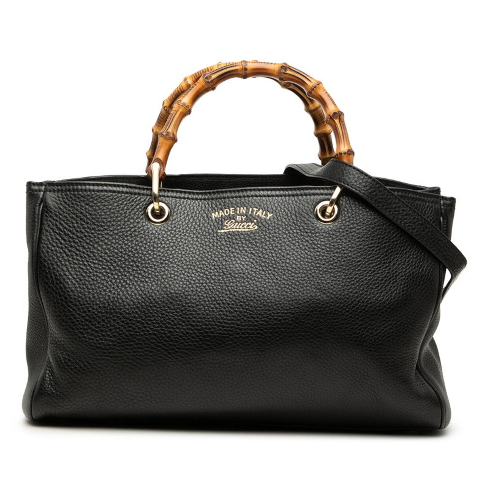 Gucci Gucci Bamboo Handbag Shoulder Bag 2WAY 323660 Black Leather Women's GUCCI Size ONE SIZE - 1 Thumbnail