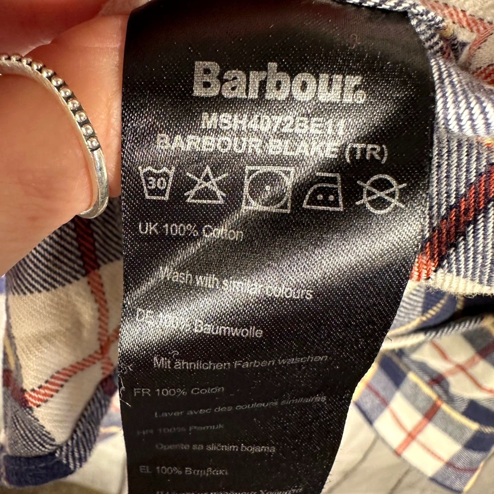 Barbour Barbour Barbour Blake Tailored Fit Plaid Button Down Flannel Shirt Mens 2XLT Navy Multicolor Long Sleeve Button-Up Size US XXL / EU 58 / 5 - 4 Thumbnail