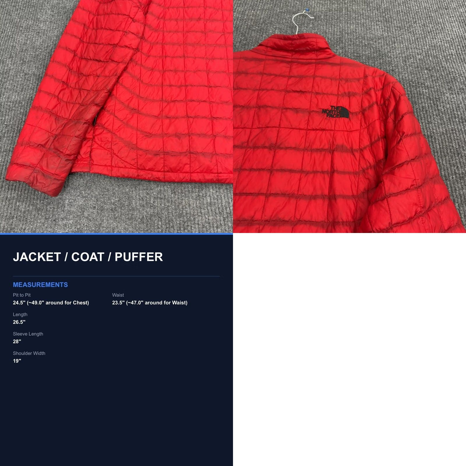 The North Face The North Face Jacket Mens L Red Thermoball Quilted Full Zip Puffer Gorpcore Size US L / EU 52-54 / 3 - 8 Thumbnail