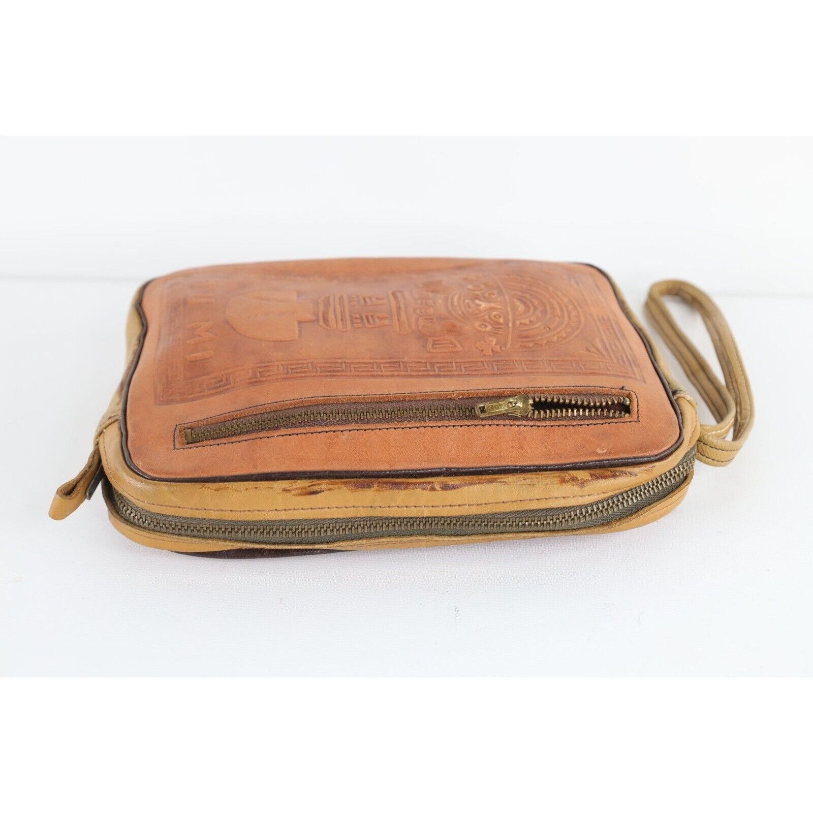 Vintage Vintage 50s 60s Rockabilly Hand Tooled Leather Mayan Bag Size ONE SIZE - 5 Thumbnail