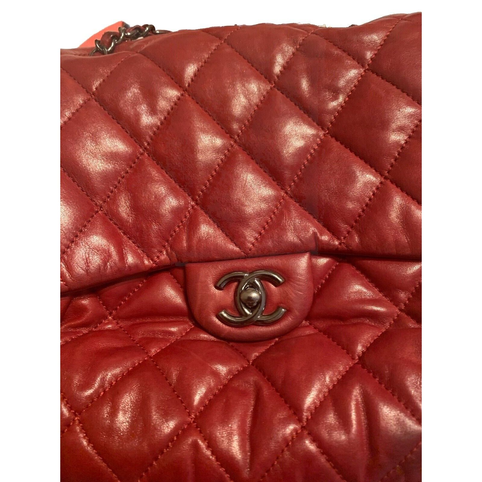 Chanel CHANEL ACCORDION FLAP BAG Burgundy In Quilted Leather Size ONE SIZE - 2 Thumbnail