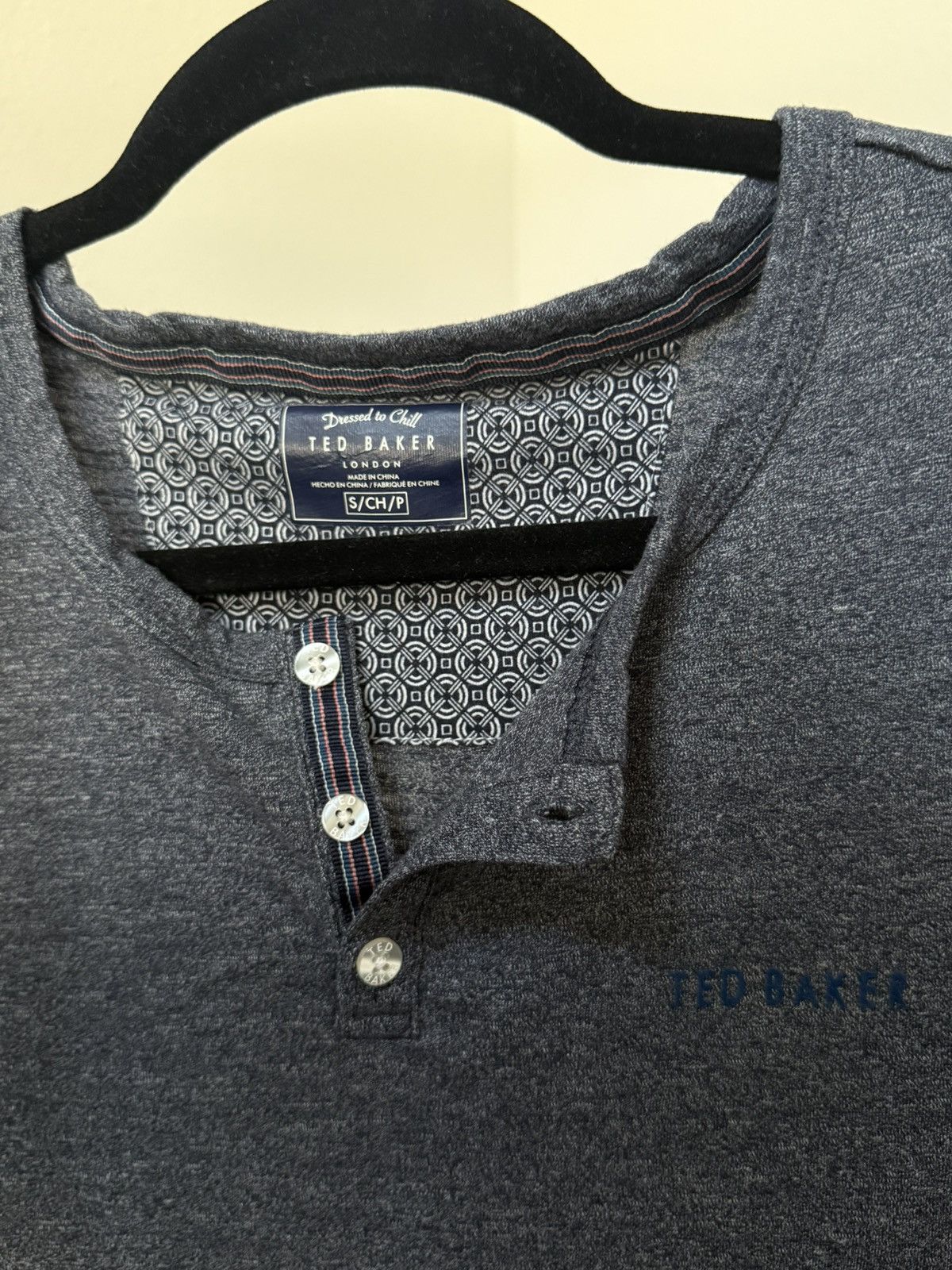Ted Baker Ted Baker London Long Sleeve Henley Charcoal Size S Size US S / EU 44-46 / 1 - 3 Thumbnail