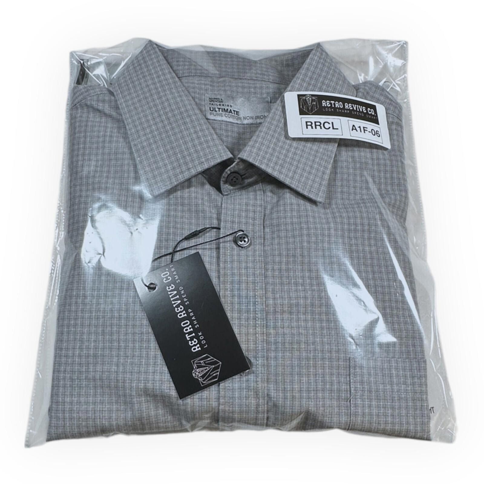 Marks & Spencer Marks & Spenser Shirt Men's UK Size 2XL Grey Non Iron Size 48R - 11 Thumbnail