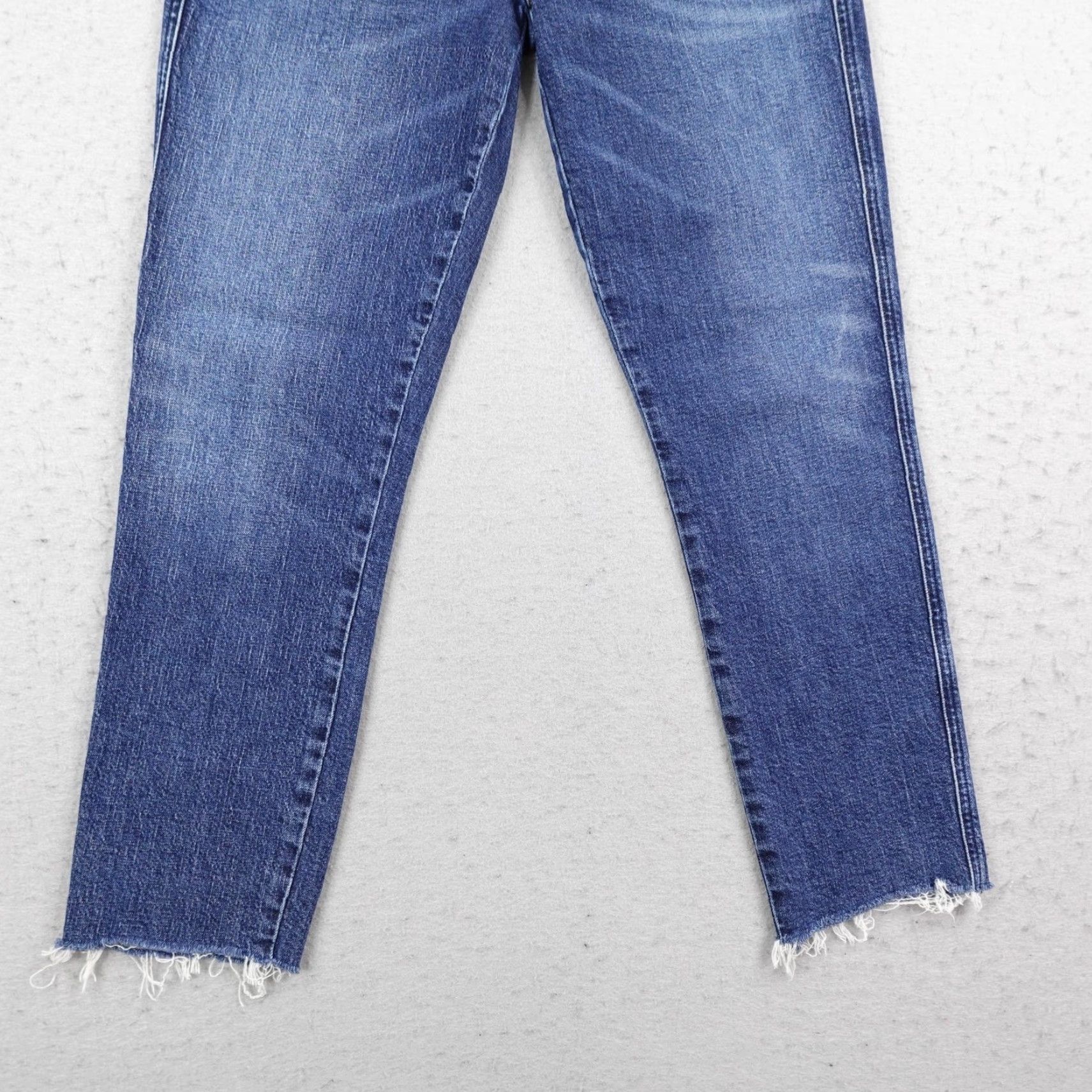 Agolde VINTAGE? No—Wait, item not vintage. AGOLDE Jeans Womens 28 Blue Denim High Rise Straight Crop Distressed Raw Hem Jeans Size 28" / US 6 / IT 42 - 3 Thumbnail