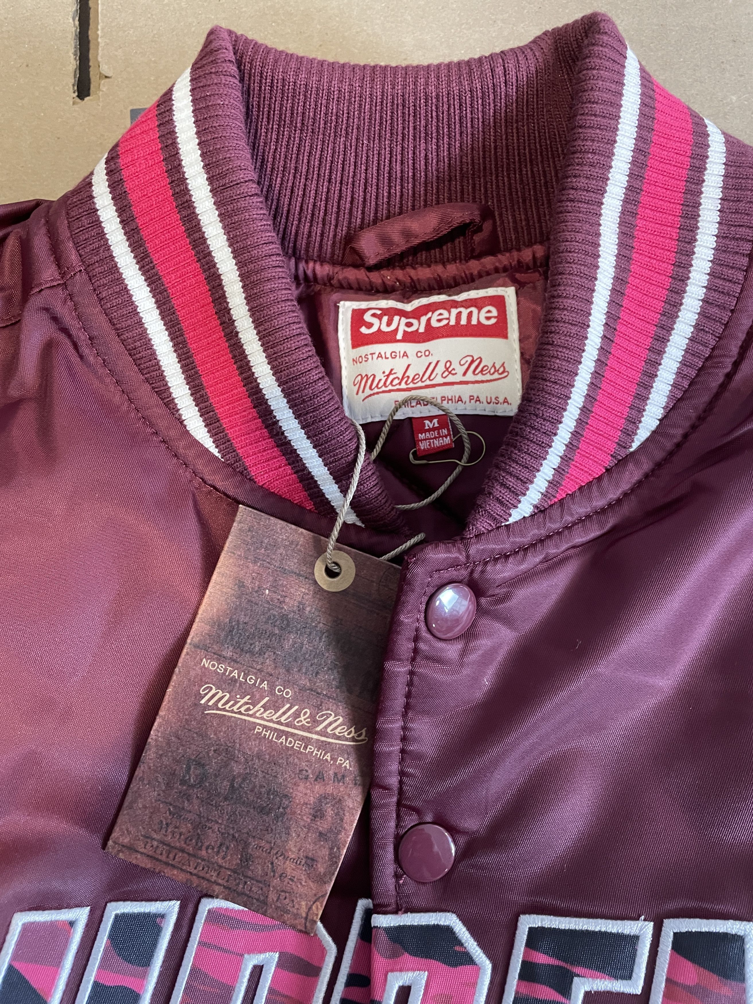 Mitchell & Ness × Supreme CAMO LOGO VARSITY JACKET Size US M / EU 48-50 / 2 - 10 Thumbnail