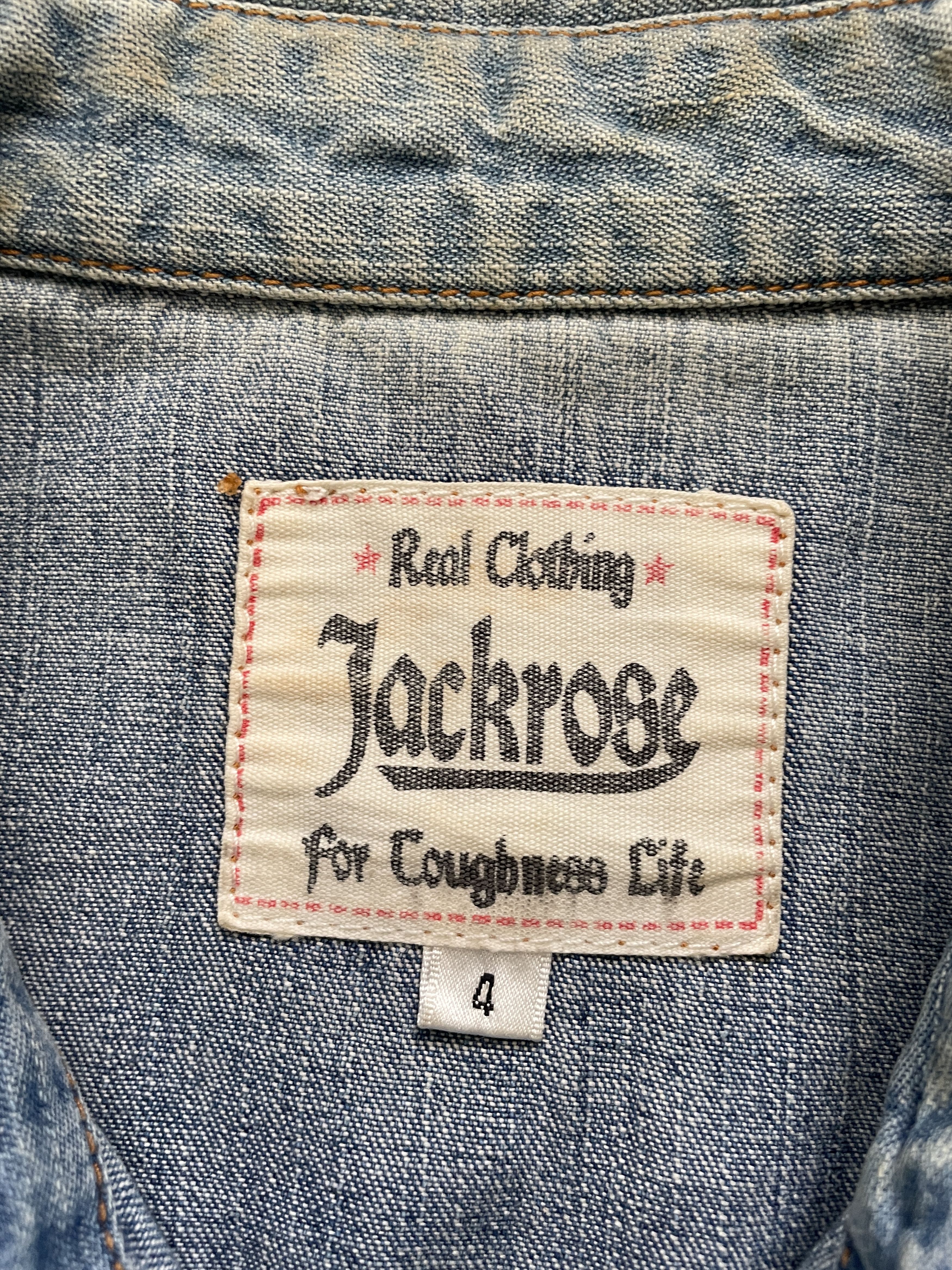JACKROSE Jack Rose Classic Distressed Western Cowboy Denim Shirt Size US M / EU 48-50 / 2 - 7 Thumbnail