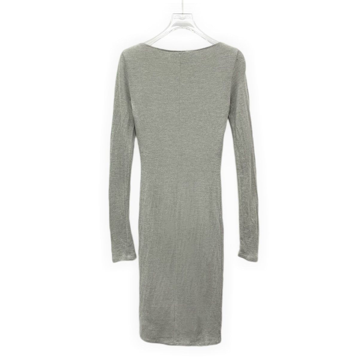 Max Mara Maxmara Grey Wool Ruched Crew Neck Long Sleeve Dress K26WX Size M / US 6-8 / IT 42-44 - 2 Thumbnail