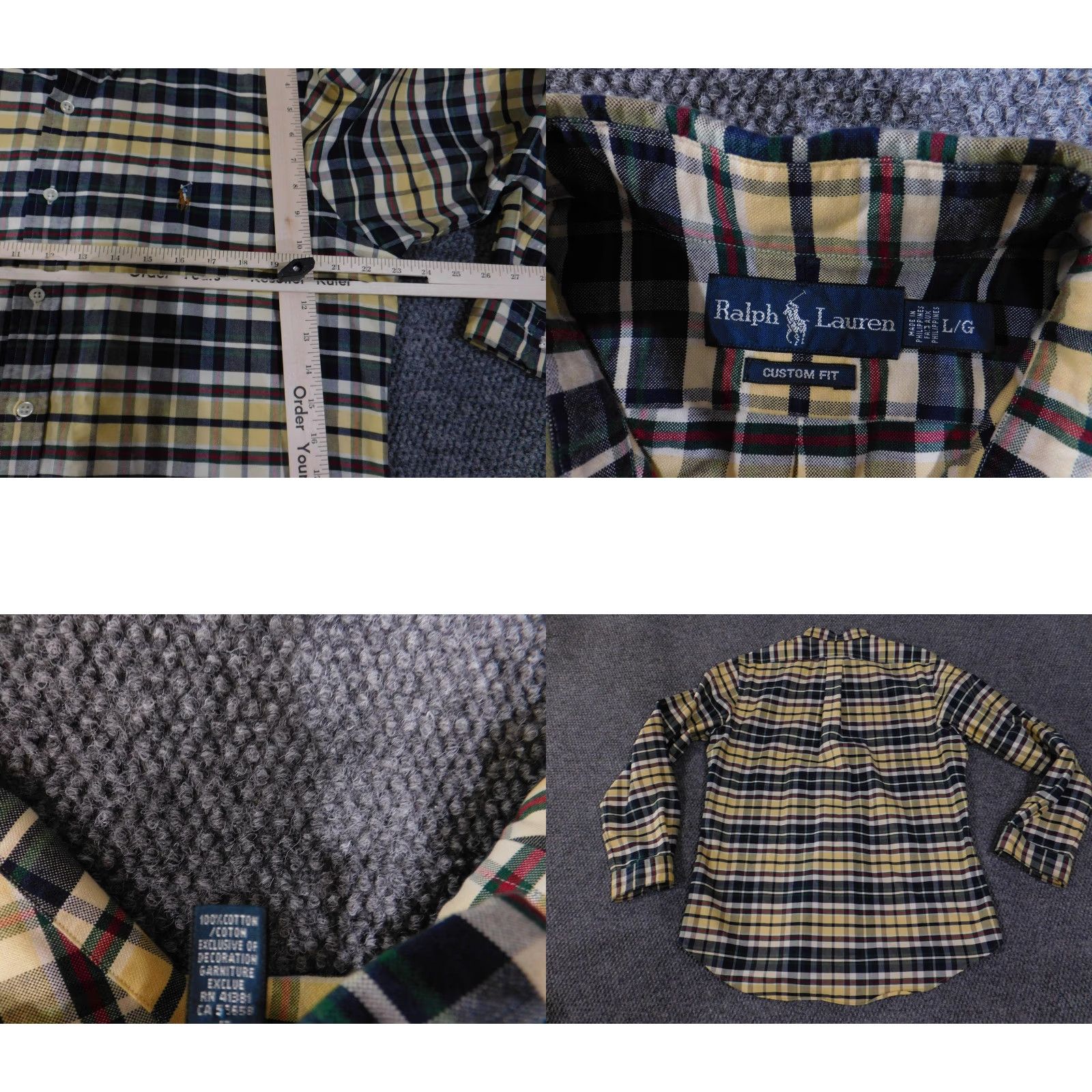 Ralph Lauren Ralph Lauren Shirt Mens Large Plaid Custom Fit Long Sleeve Button-Down Pony Size US L / EU 52-54 / 3 - 8 Thumbnail