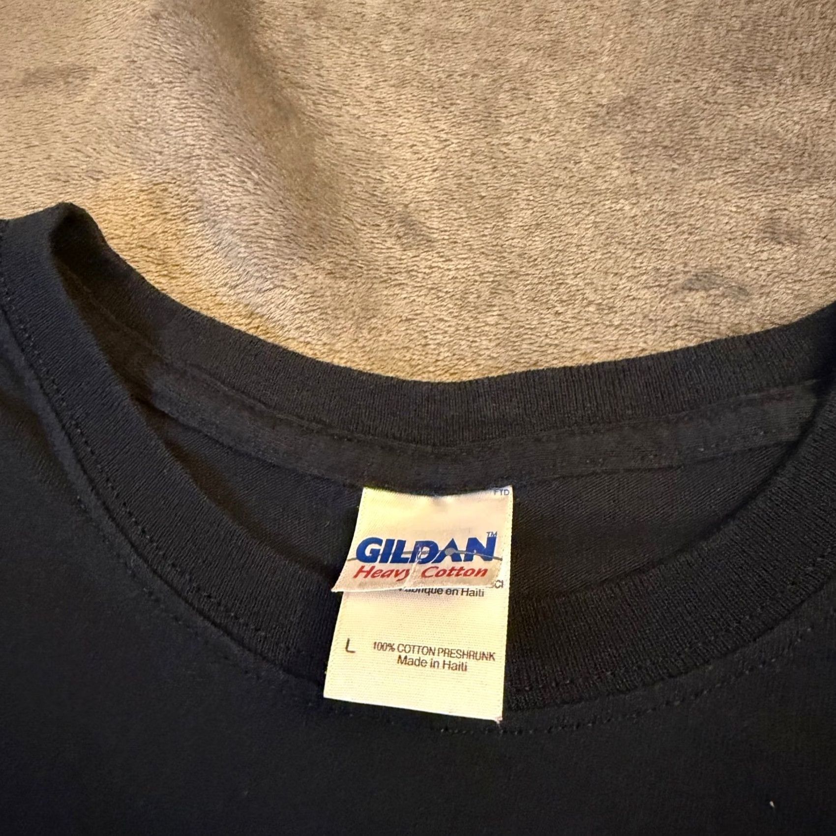 Gildan Gildan Heavy Cotton Graphic T Shirt Mens Large Black Wings Skull Design Size US L / EU 52-54 / 3 - 3 Thumbnail