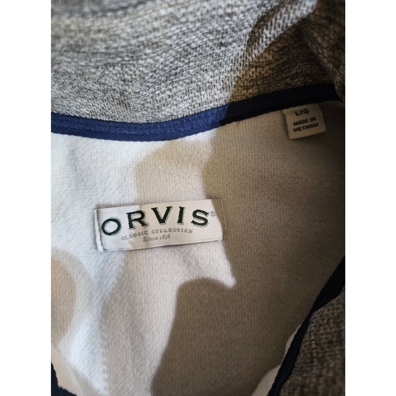 Orvis Orvis Jacket Mens Large Gray/Blue Full Zip Fleece Lightweight Size US L / EU 52-54 / 3 - 4 Thumbnail