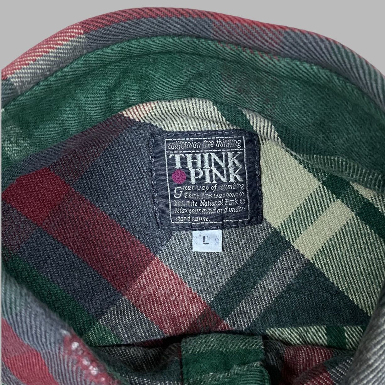 Other VNTG Think Pink Oversize Baggy Flannel Shirt Overshot Size US L / EU 52-54 / 3 - 9 Thumbnail