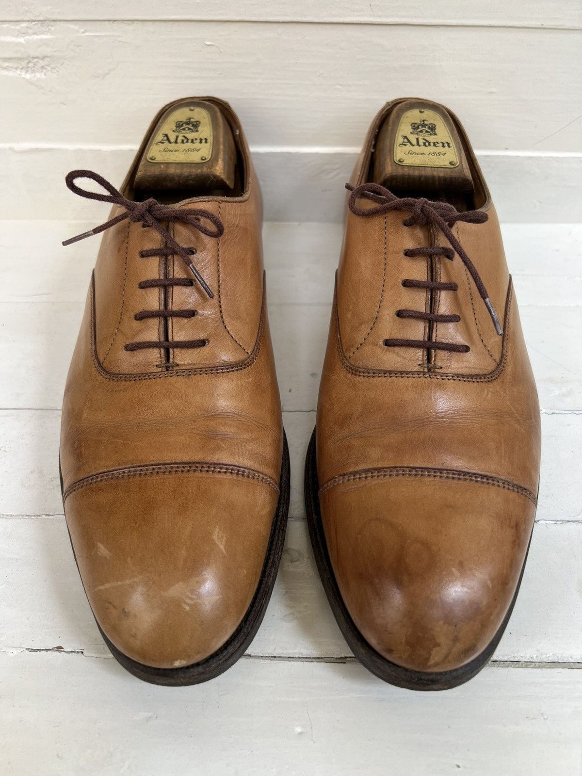 Crockett & Jones Crockett Jones Handgrade Brown leather Cap Toe Oxford Shoes Size US 10 / EU 43 - 2 Thumbnail