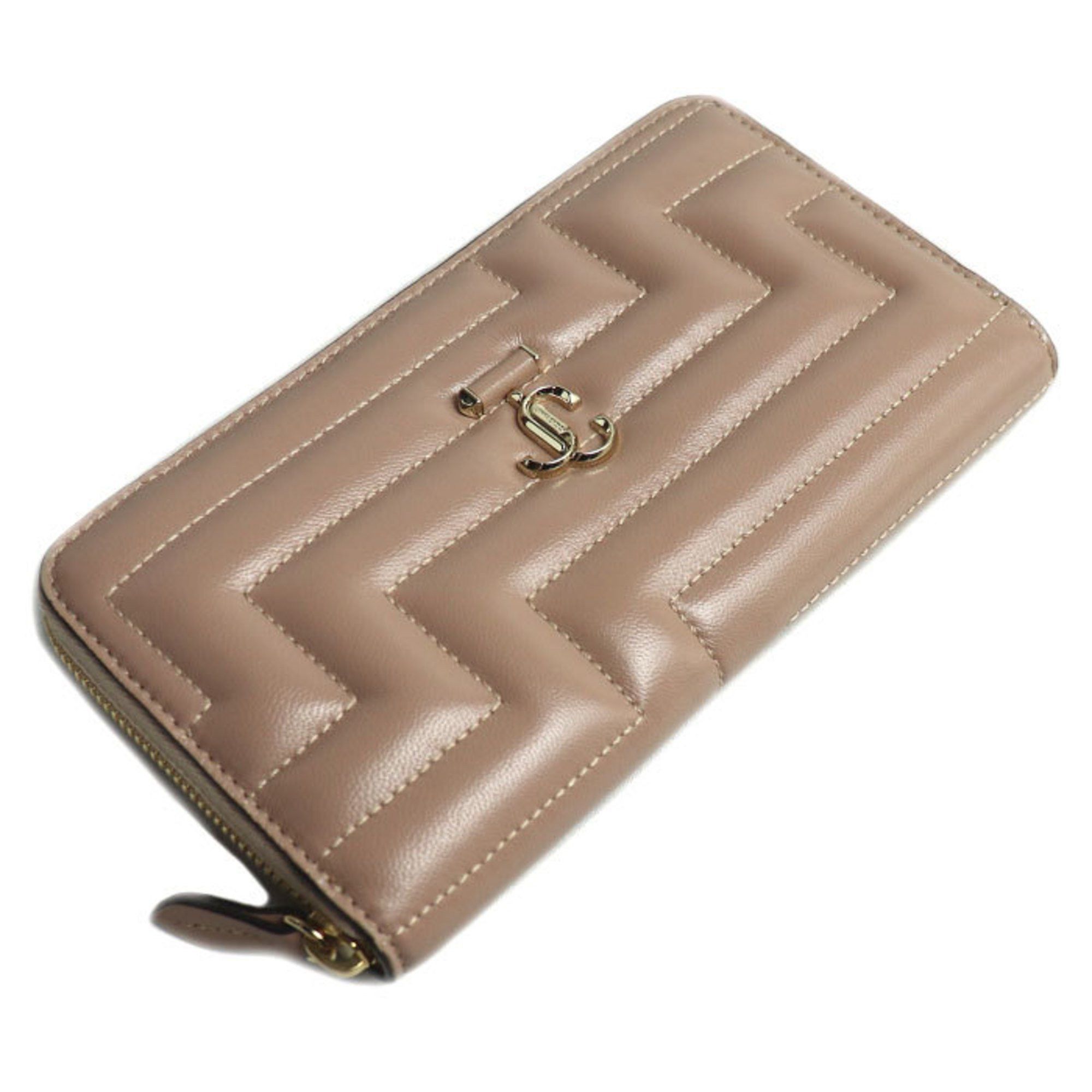 Jimmy Choo JIMMY CHOO PIPPA JC Long Wallet, Round, Beige, Women's Size ONE SIZE - 1 Thumbnail