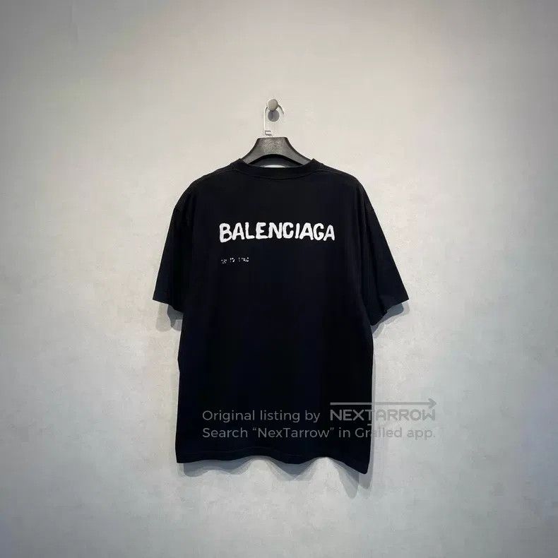 Balenciaga Balenciaga Faded Logo Printed Short Sleeve T-Shirt Size US M / EU 48-50 / 2 - 2 Thumbnail