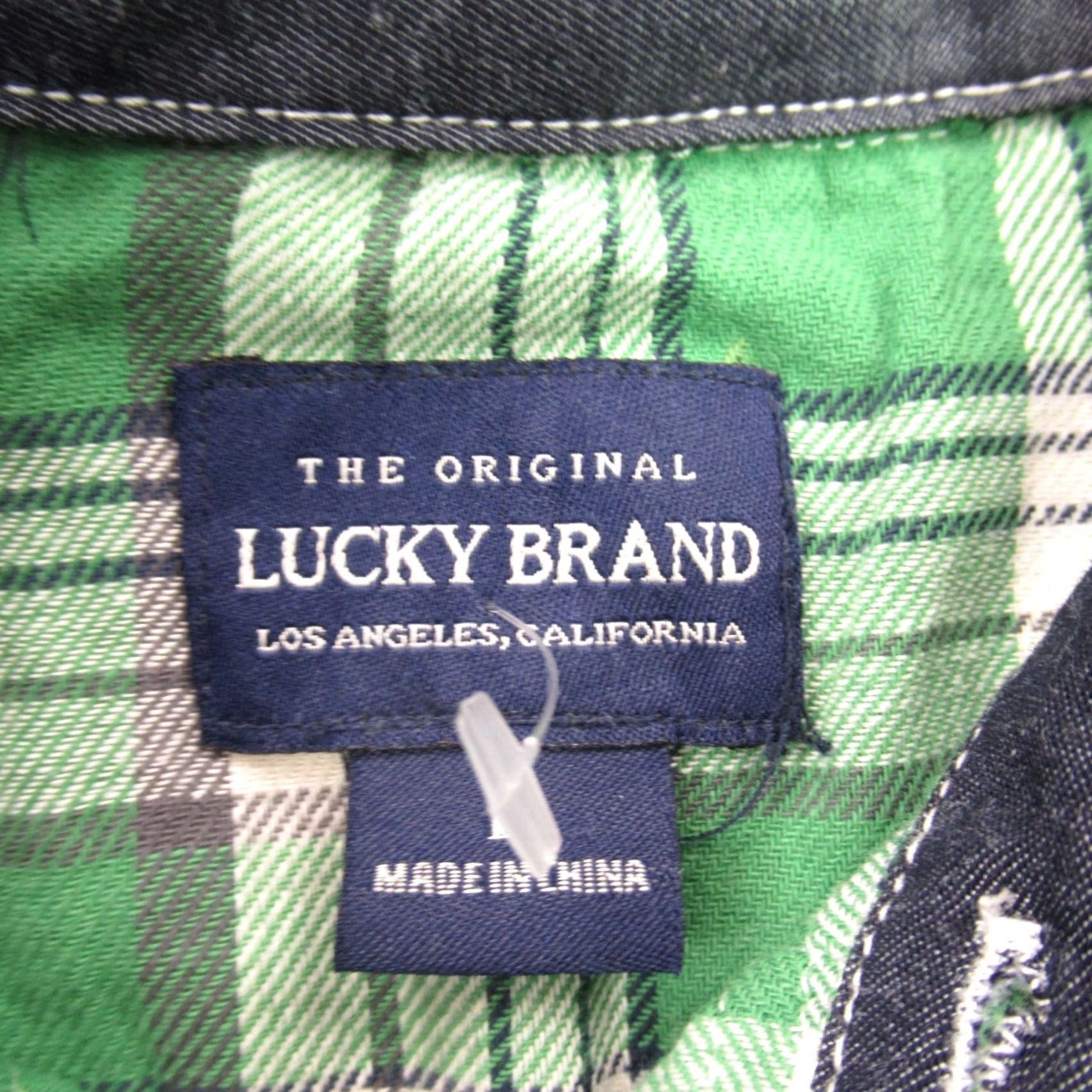 Lucky Brand Lucky Brand Shirt Womens Large Long Sleeve Snap Front Plaid Pockets Green Size L / US 10 / IT 46 - 5 Thumbnail