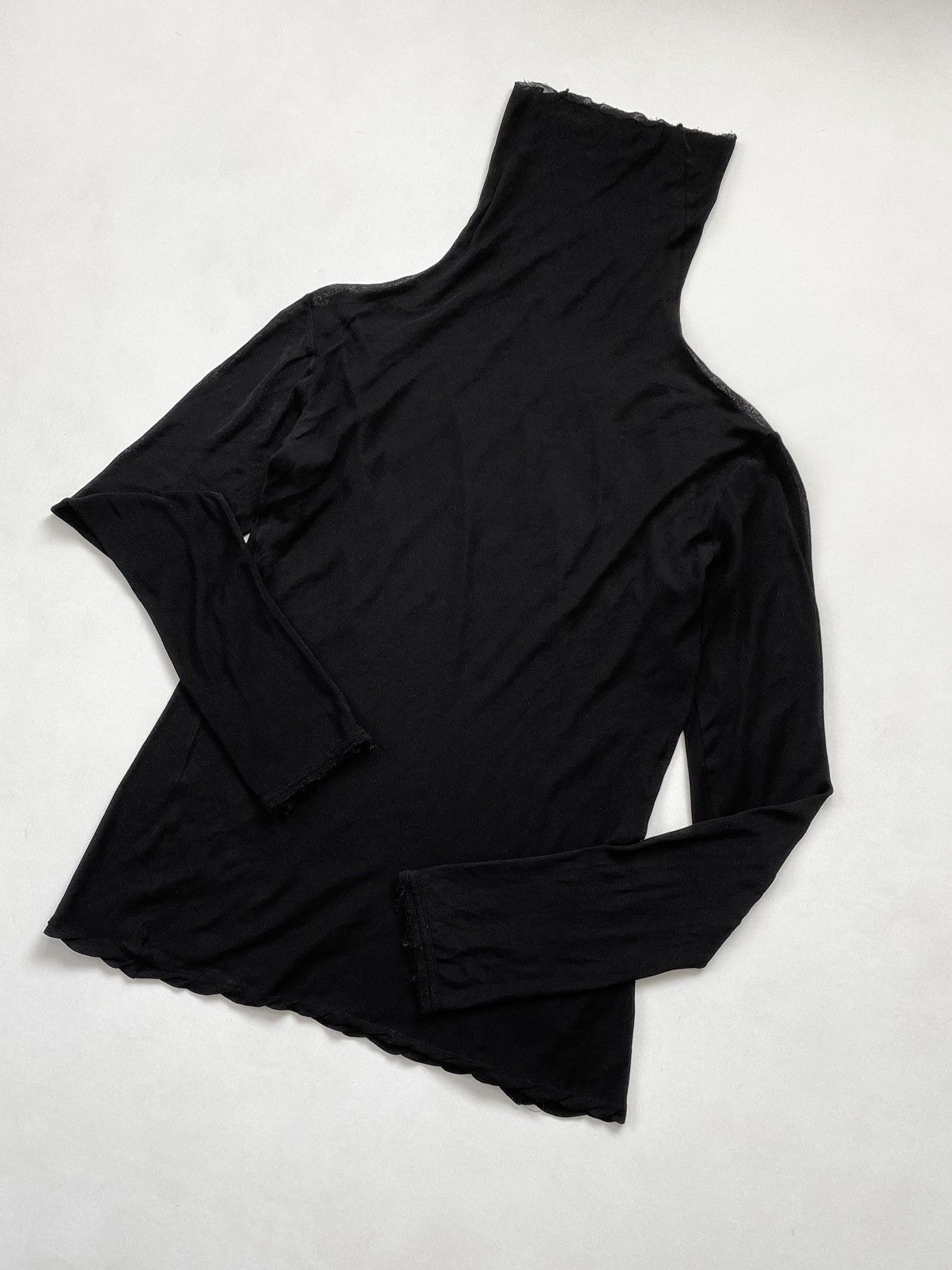 Yohji Yamamoto Vintage 90s Yohji Yamamoto Roll Neck Transparent Mesh Shirt Size S / US 4 / IT 40 - 6 Thumbnail