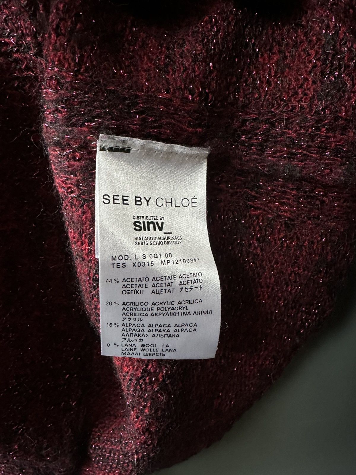 See by Chloe See By Chloe Crop Lurex Knit Sweater Size XS / US 0-2 / IT 36-38 - 5 Thumbnail