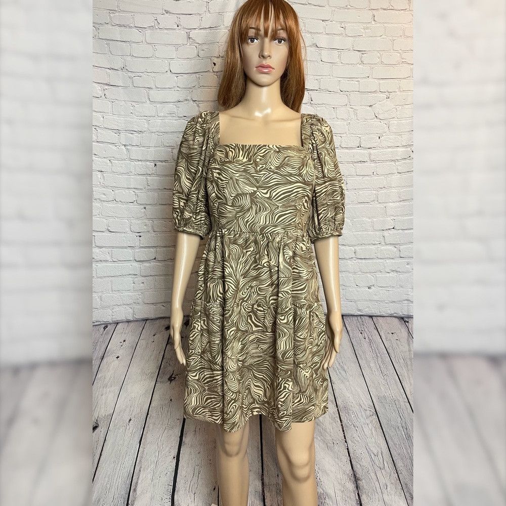 House of Harlow NWT New House of Harlow 1960 Beige Puff Sleeve Linen Mini D Size S / US 4 / IT 40 - 1 Thumbnail
