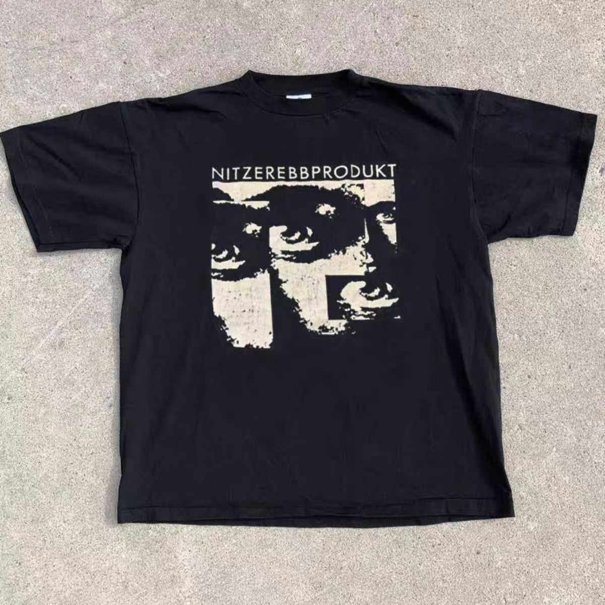 Japanese Brand × Vintage Black casual retro face print loose t-shirt Size US M / EU 48-50 / 2 - 1 Thumbnail