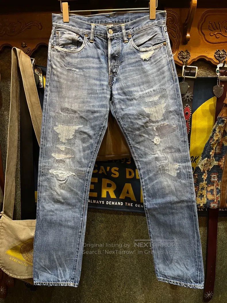 RRL Ralph Lauren Distressed Destroyed Jeans