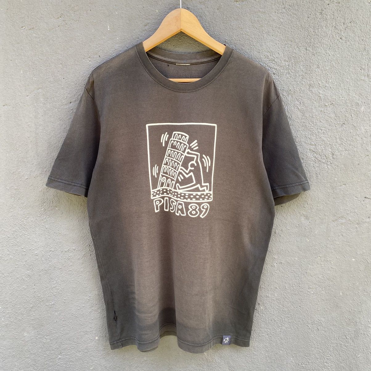 Thrashed Faded Vintage Keith Haring Pisa 89 ERD GRUNGE TEE