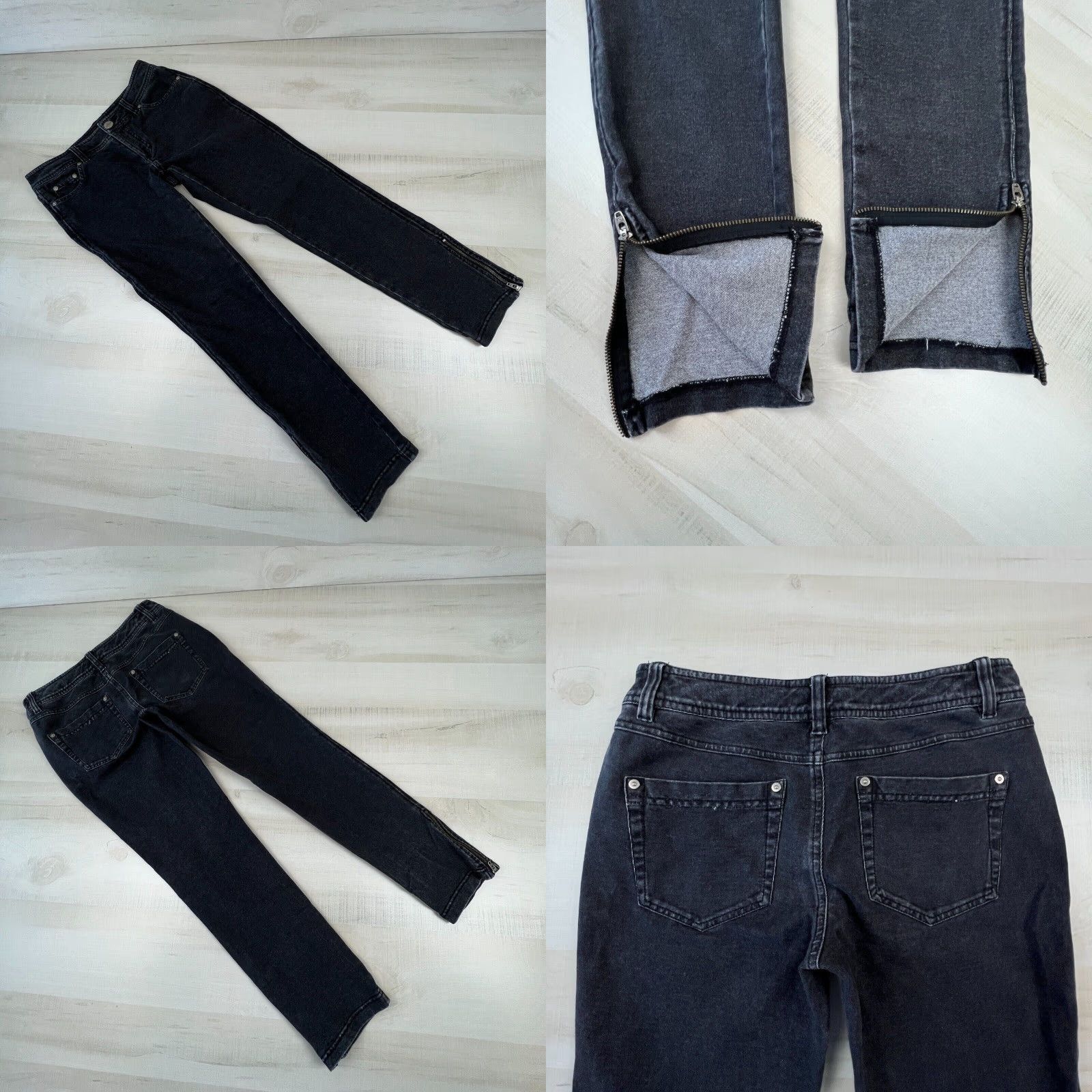 Vintage INC International Concepts Womens Black Skinny Jeans 2 28x27 Low Rise Stretch Size 26" / US 2 / IT 38 - 8 Thumbnail