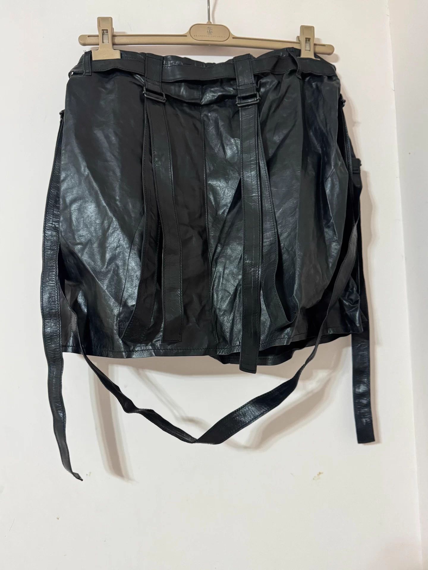 Ann Demeulemeester Ann Demeulemeester 2004AW Leather Slip Skirt 36 waist adjust Size 25" / US 0 / IT 36 - 4 Thumbnail